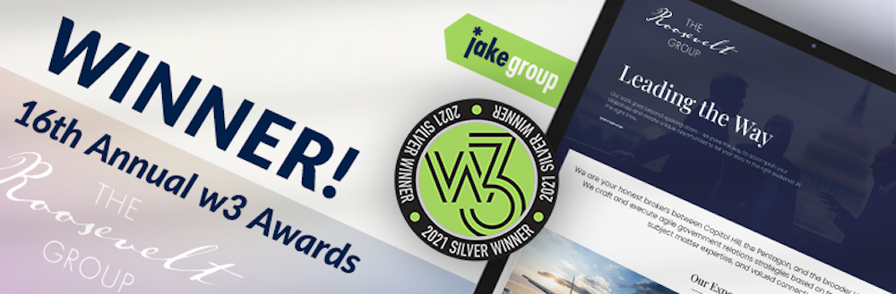Jake Group Wins w3 Website Award!